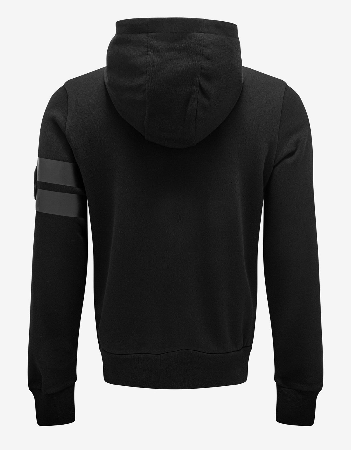 Moncler Black Zip Hoodie with Tonal Tapes