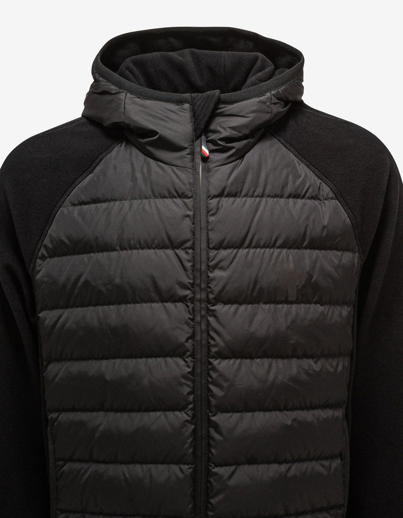 Moncler Grenoble Black Nylon Front Technical Cardigan