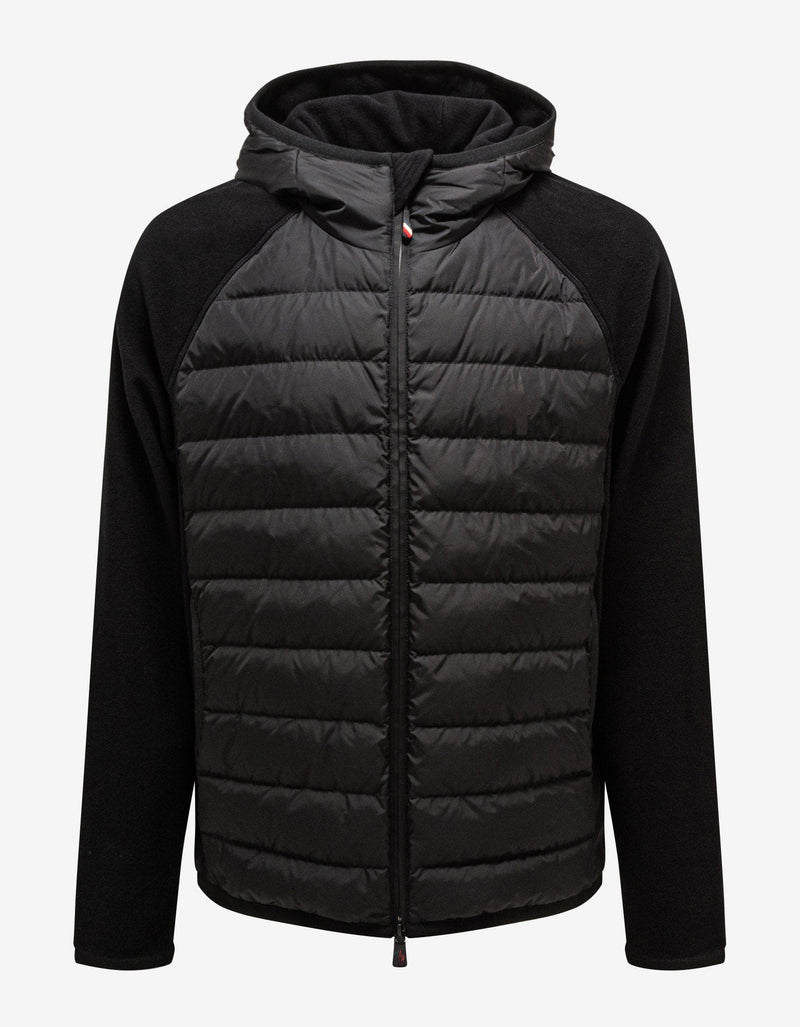 Moncler Grenoble Black Nylon Front Technical Cardigan