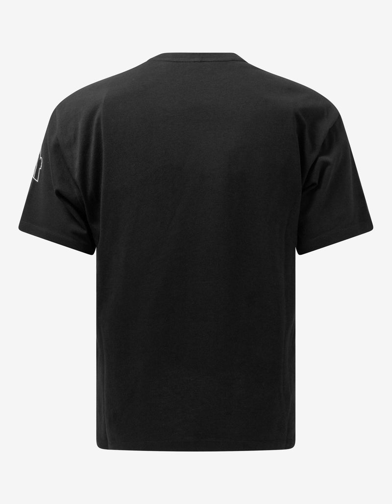 Moncler Grenoble Black Vertical Logo Print T-Shirt