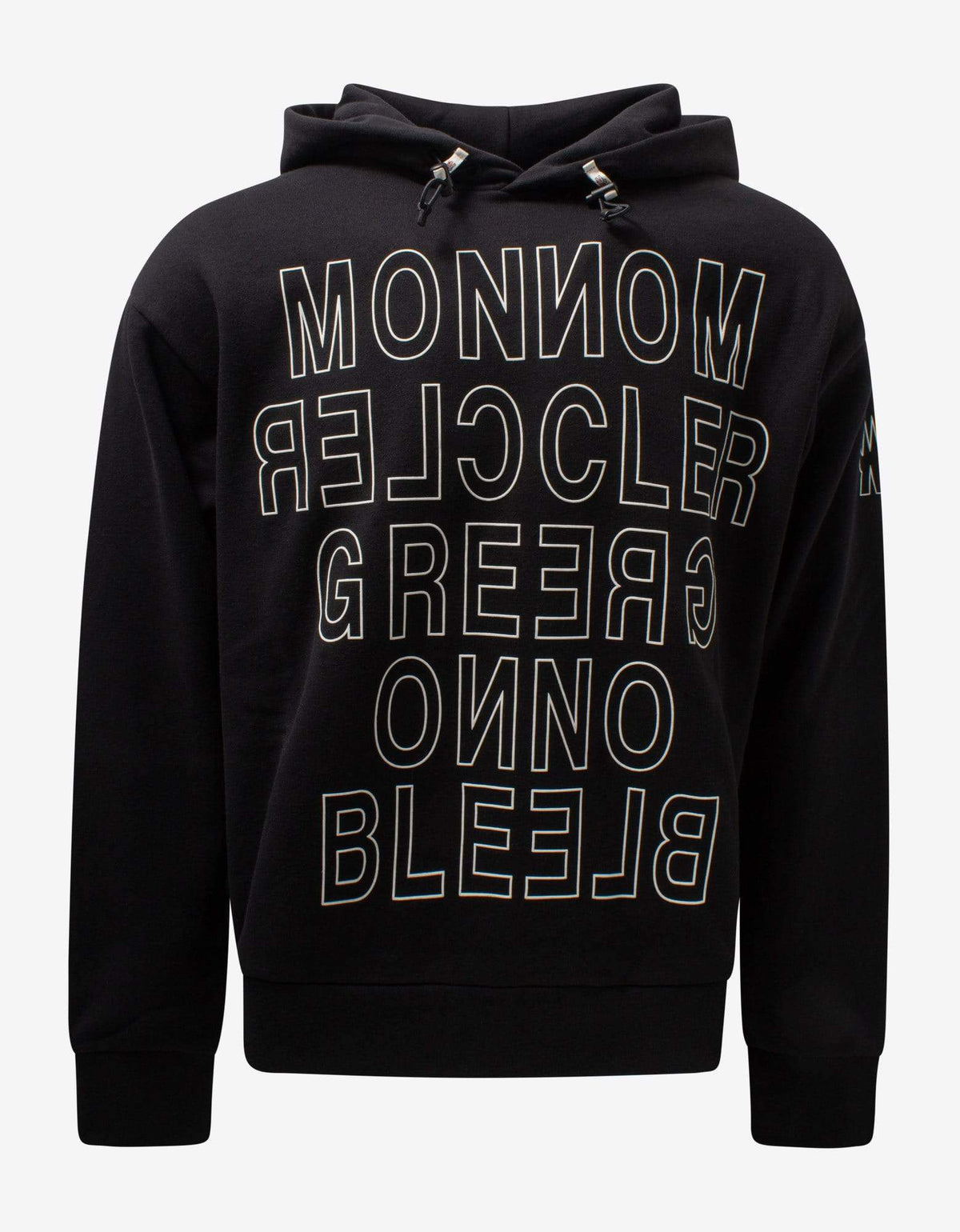 Moncler Grenoble Moncler Grenoble Black Mirrored Logo Print Hoodie