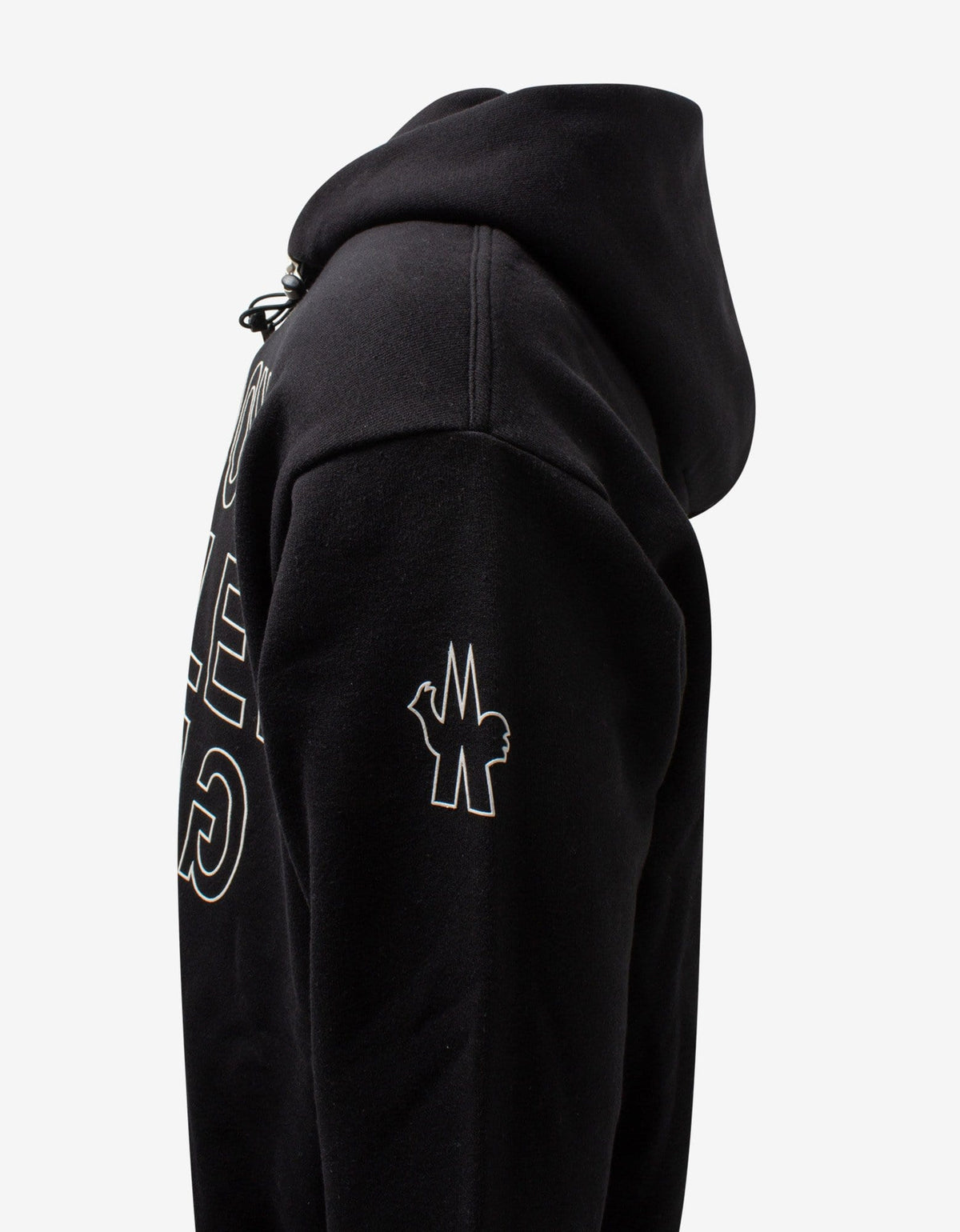 Moncler Grenoble Moncler Grenoble Black Mirrored Logo Print Hoodie