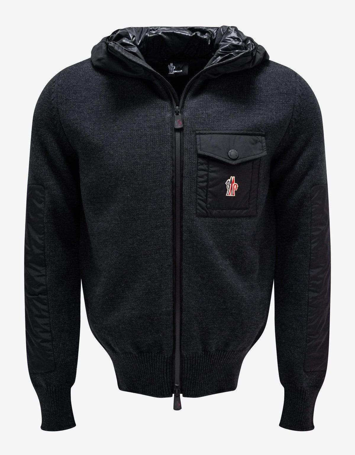 Moncler Grenoble Moncler Grenoble Dark Grey Nylon Panel Cardigan