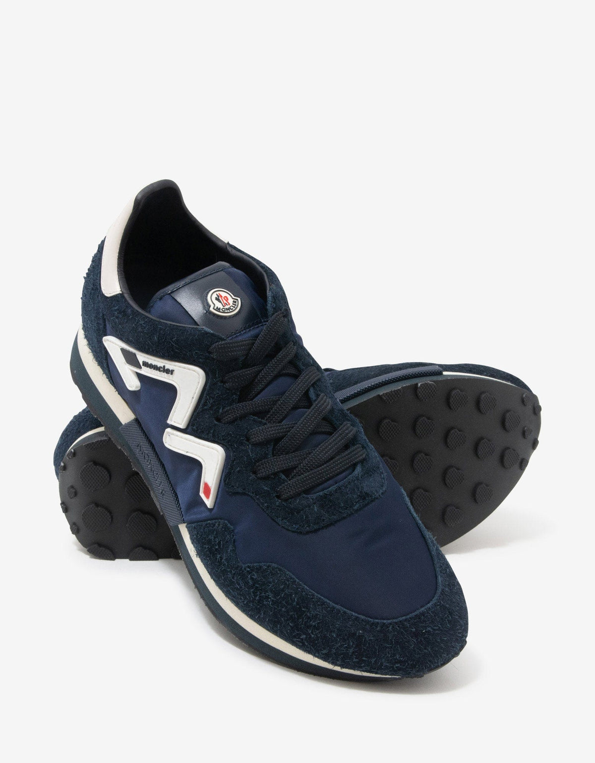 Moncler Herald Navy Blue Suede & Nylon Trainers