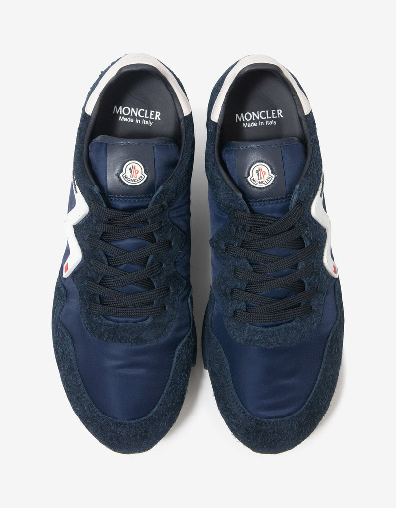 Moncler Herald Navy Blue Suede & Nylon Trainers