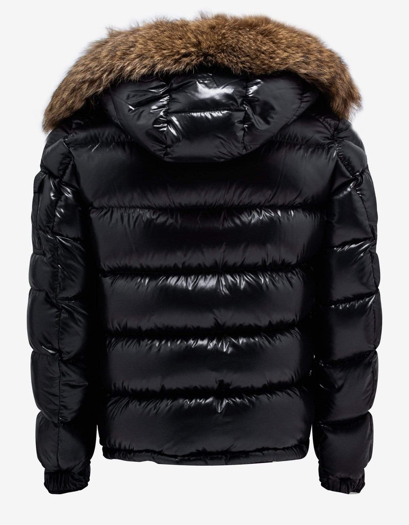 Moncler Maya Fur Black Nylon Down Jacket