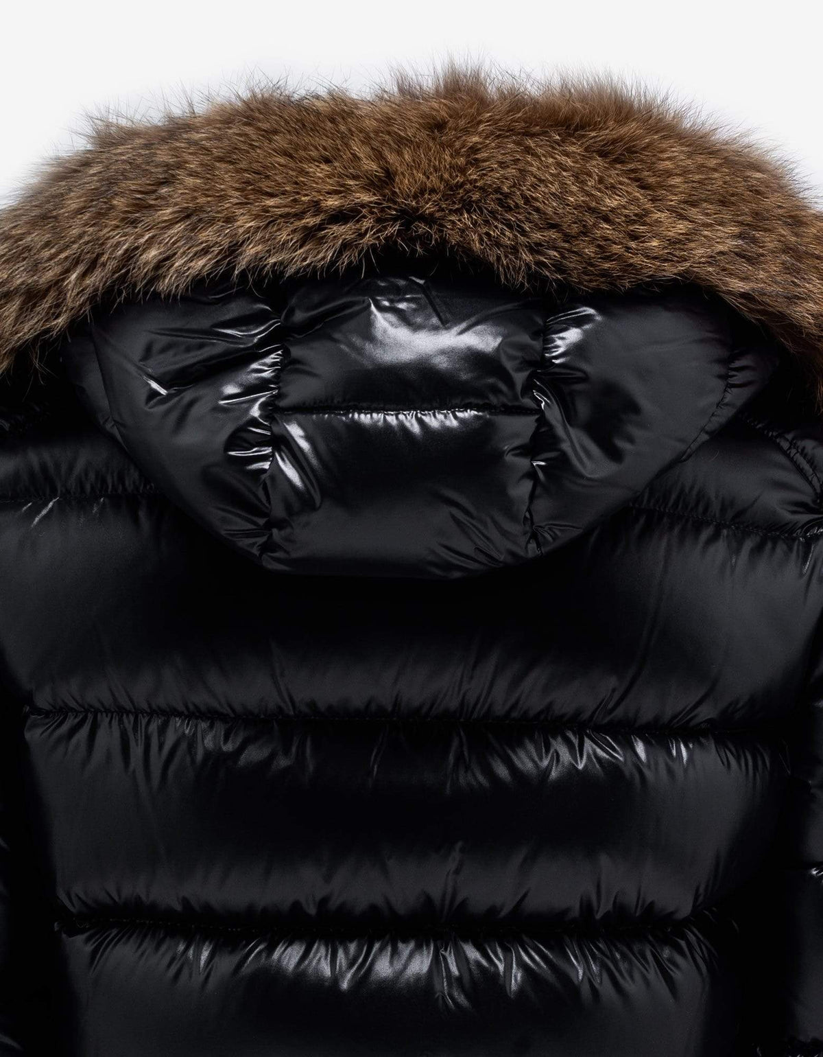 Moncler Maya Fur Black Nylon Down Jacket