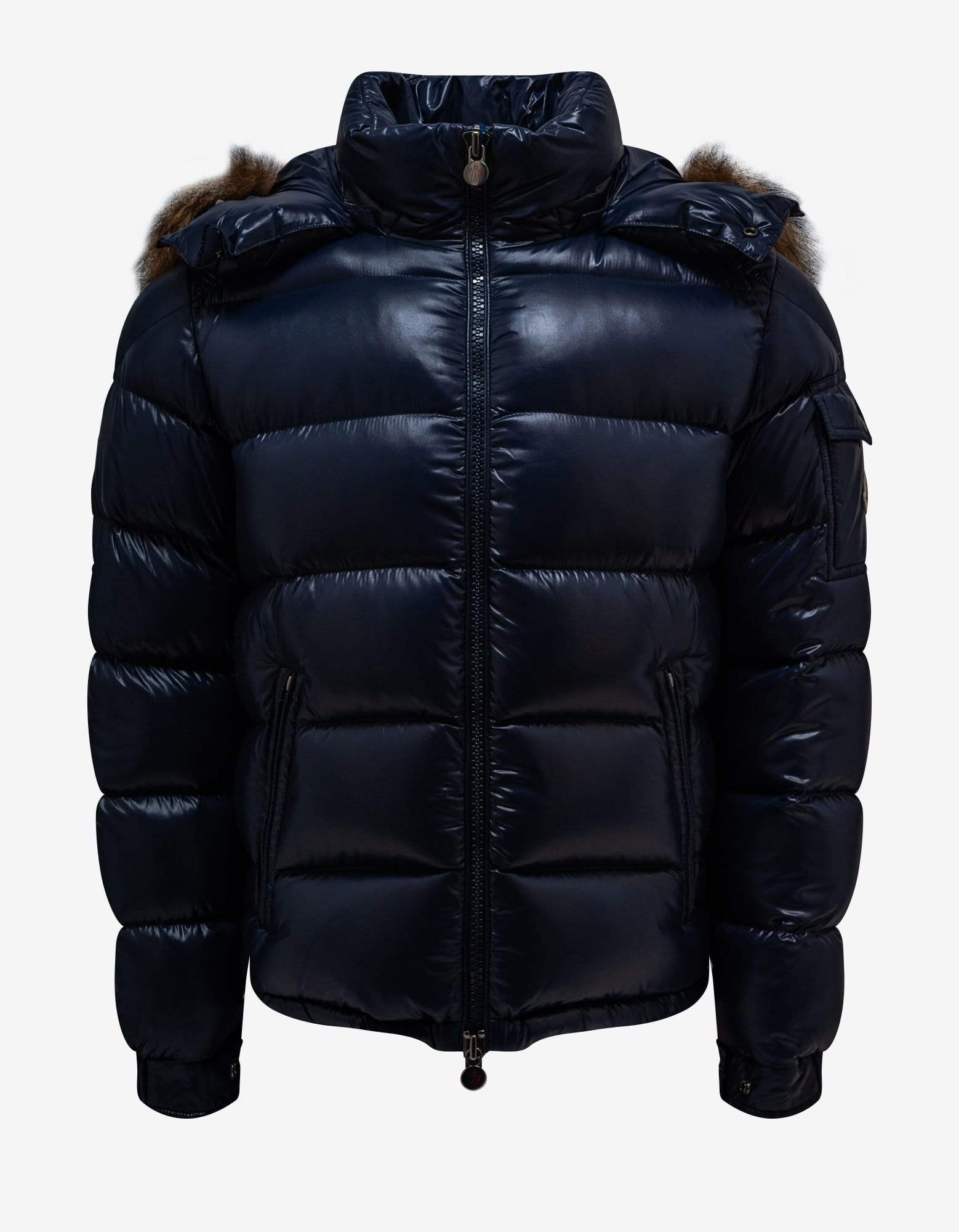 Moncler Maya Fur Navy Blue Nylon Down Jacket – Zoo Fashions