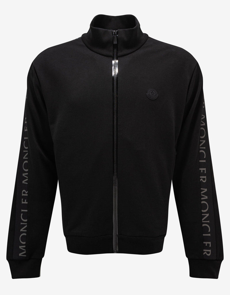Moncler Moncler Black Logo Sleeve Zip Funnel Sweatshirt