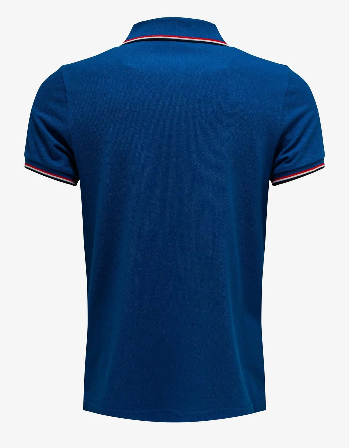 Moncler Moncler Cosmic Blue Tricolour Trim Polo T-Shirt