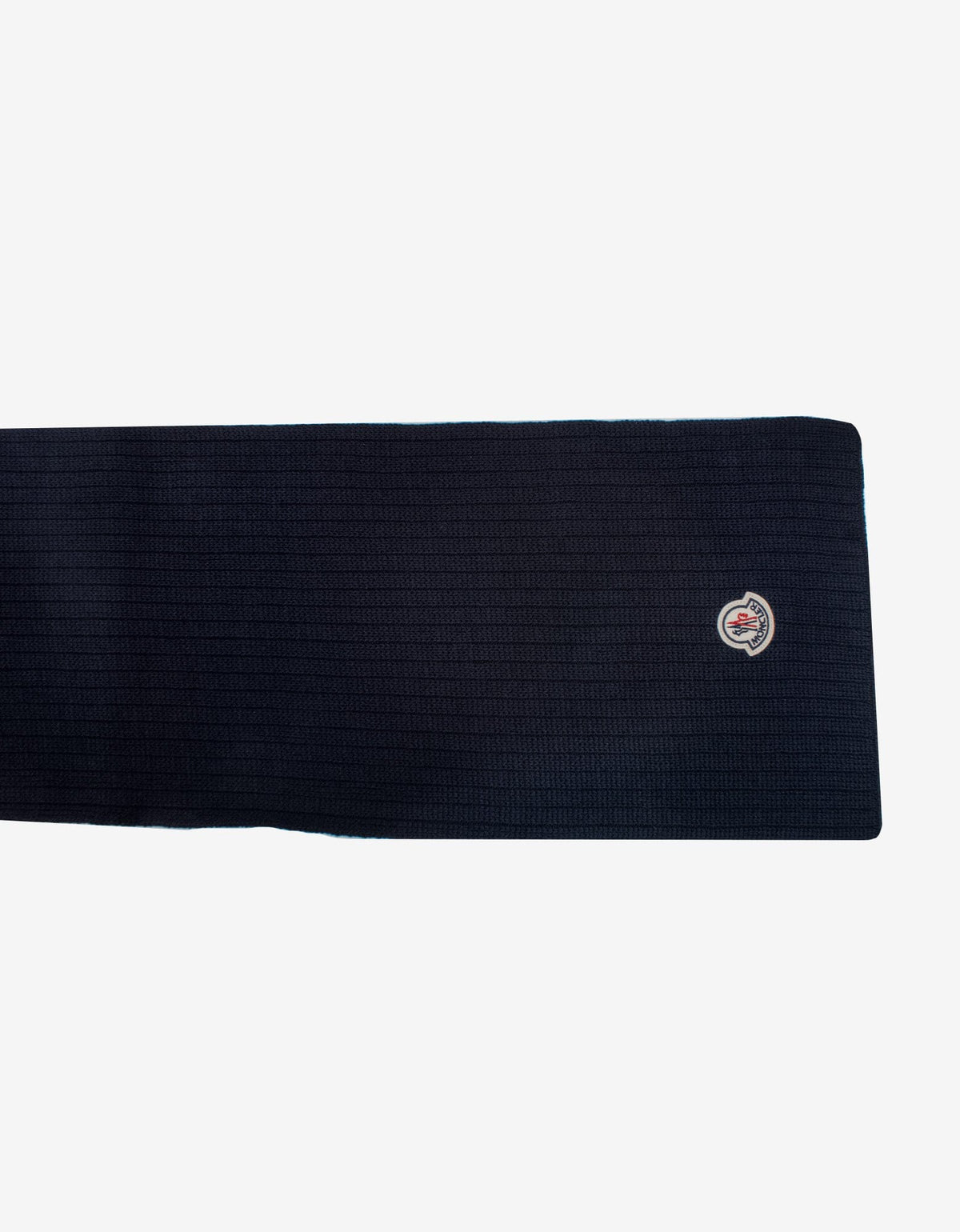 Moncler Navy Blue Logo Scarf