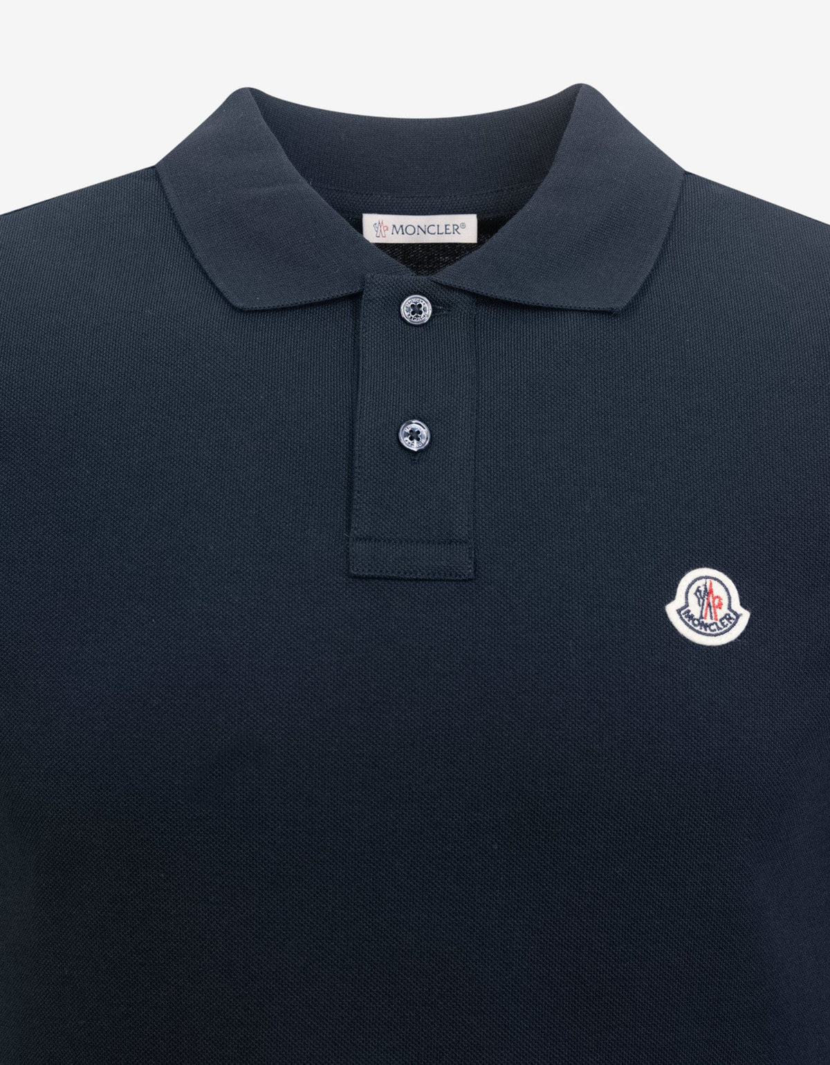 Moncler Navy Blue Tricolour Sleeve Polo T-Shirt