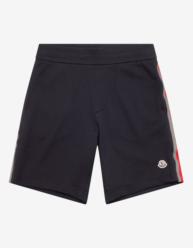 Moncler Navy Blue Tricolour Tape Sweat Shorts