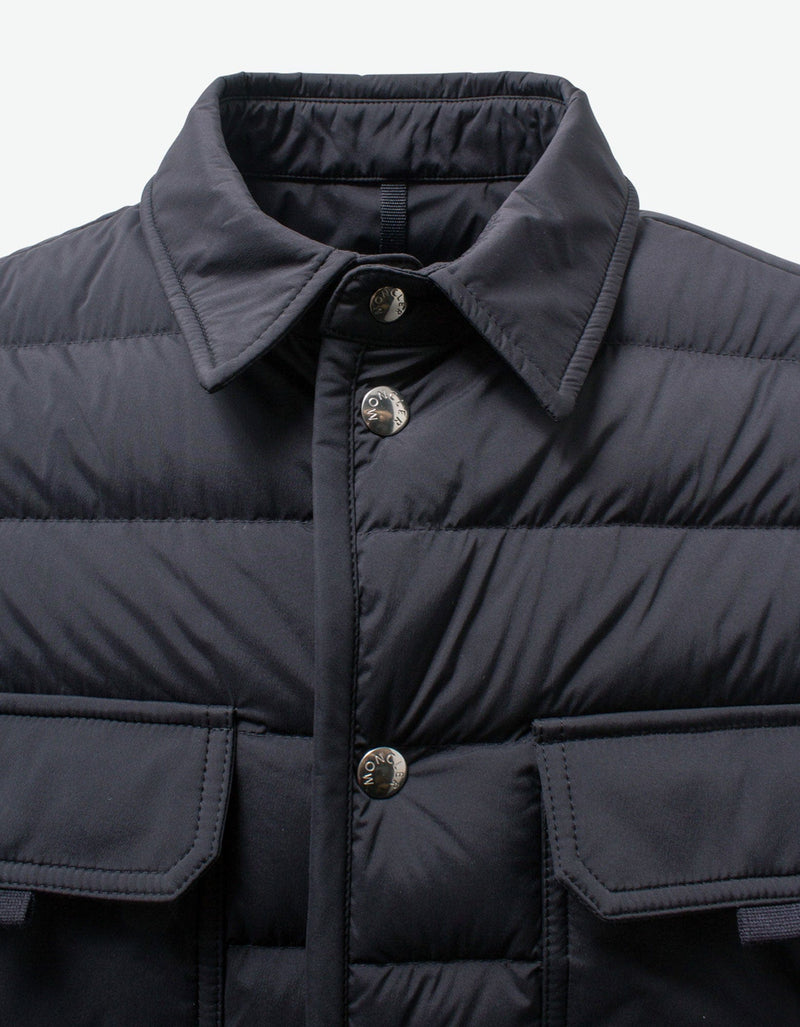 Moncler Zumstein Navy Blue Nylon Down Jacket