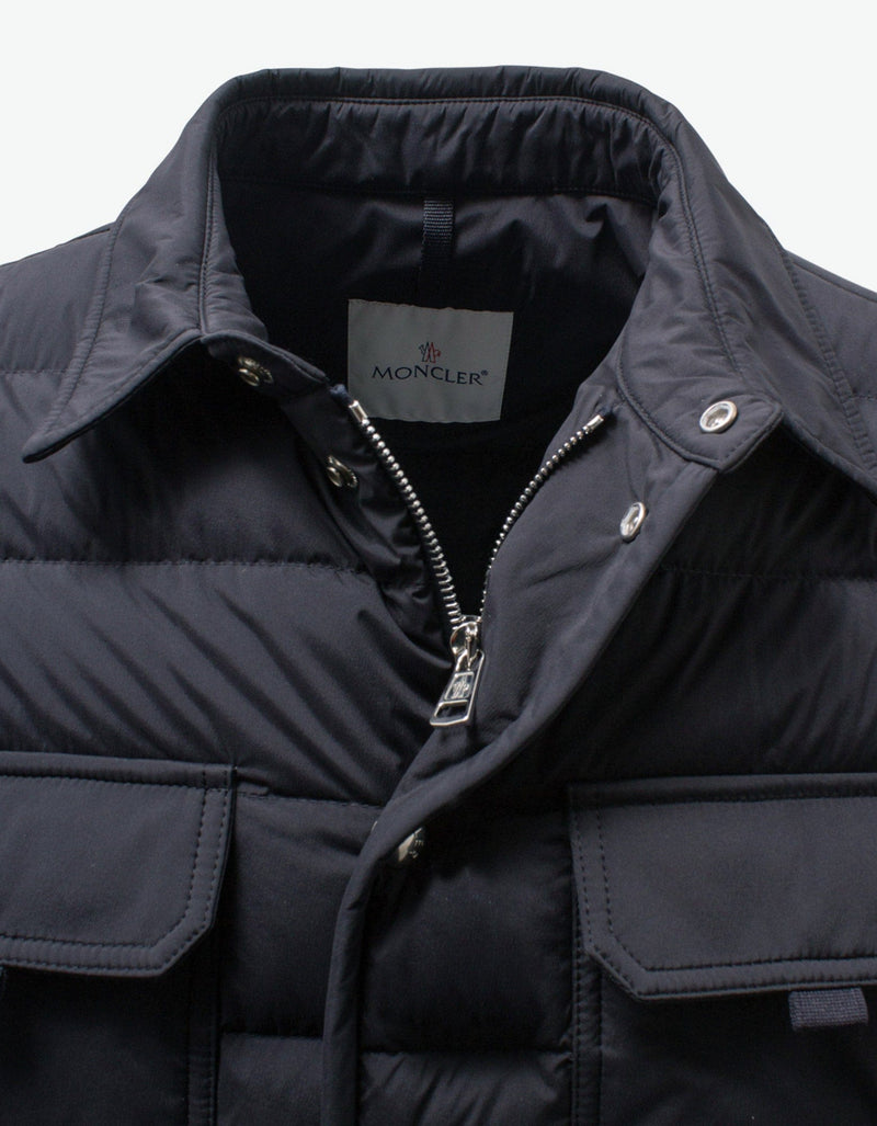 Moncler Zumstein Navy Blue Nylon Down Jacket