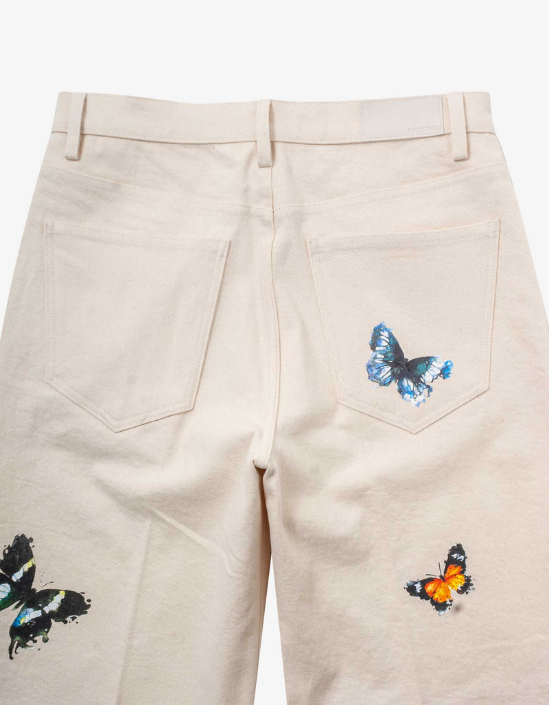 Nahmias Beige Butterfly Baggy Jeans