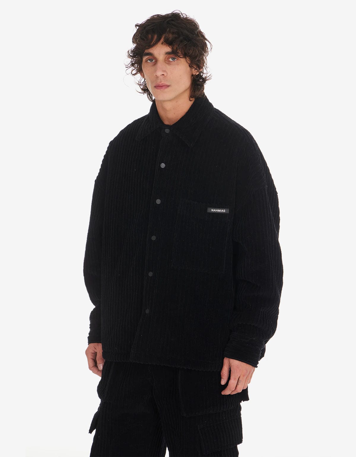 Nahmias Black Corduroy Padded Shirt