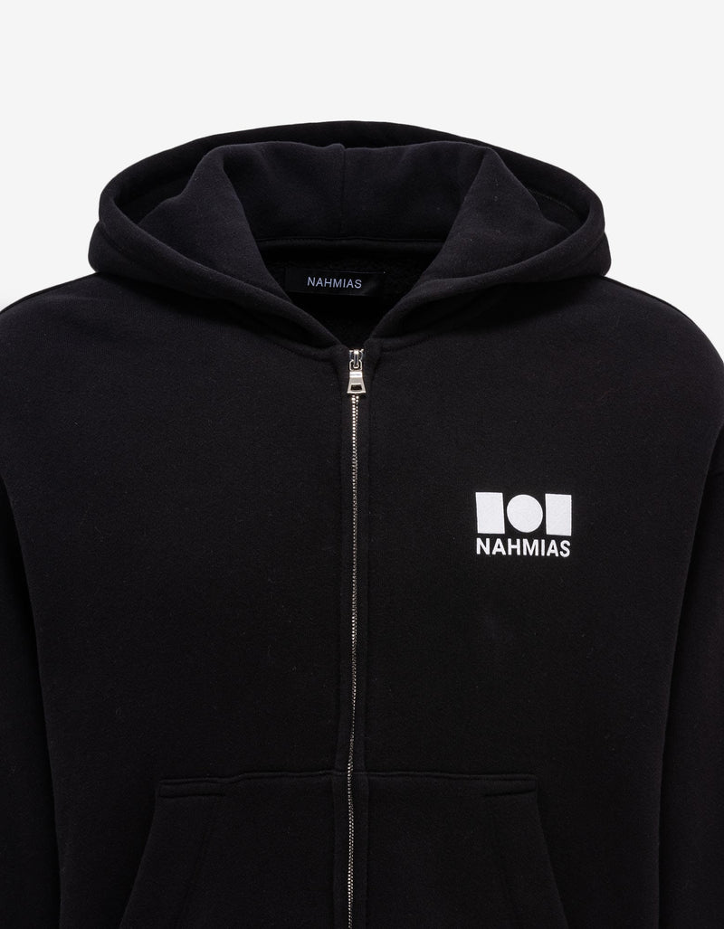 Nahmias Black Logo Zip-Up Hoodie