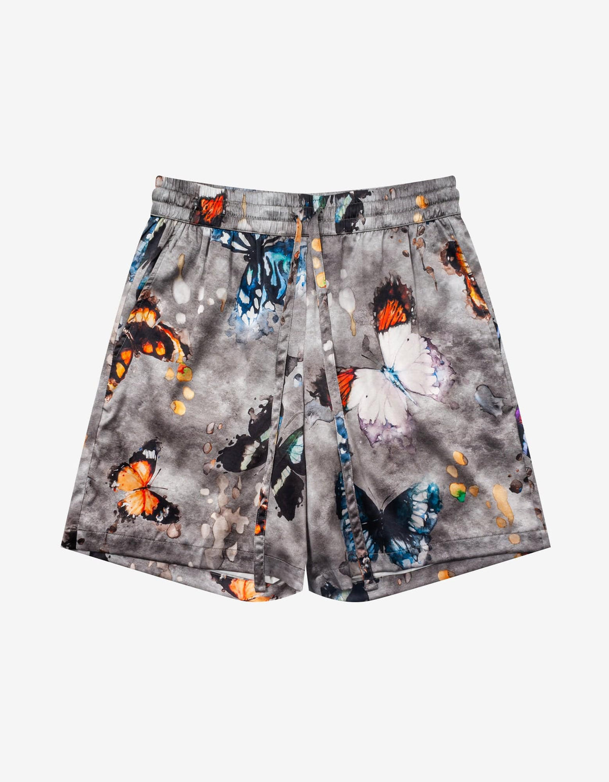 Nahmias Grey Butterfly Silk Shorts