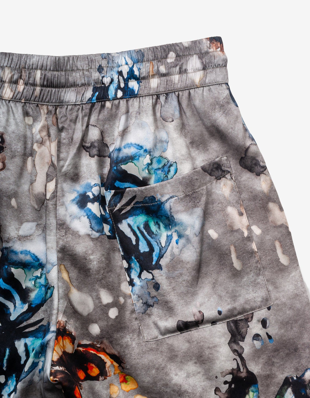 Nahmias Grey Butterfly Silk Shorts