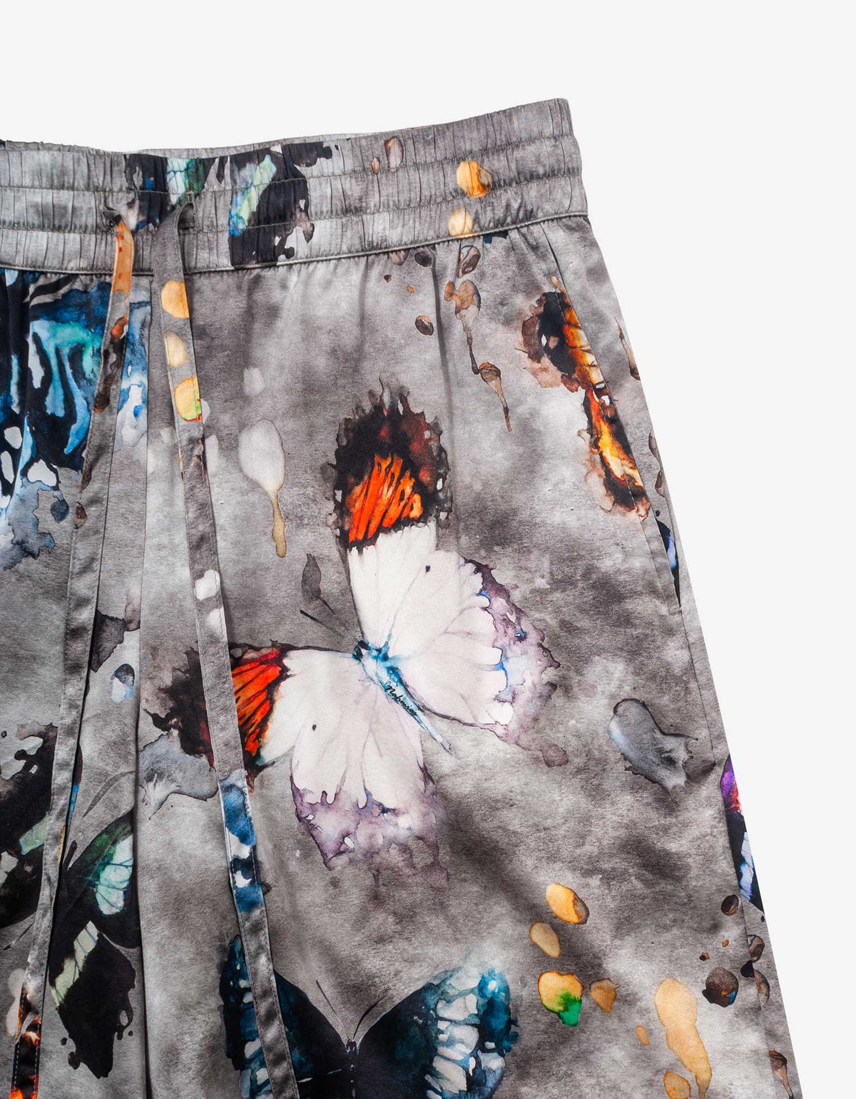 Nahmias Grey Butterfly Silk Shorts