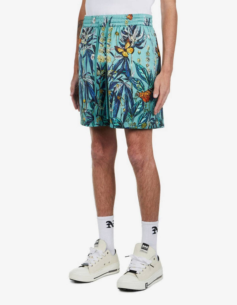 Nahmias Nahmias Blue Botanical Silk Shorts