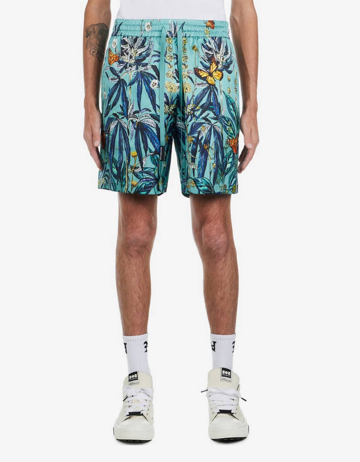 Nahmias Nahmias Blue Botanical Silk Shorts