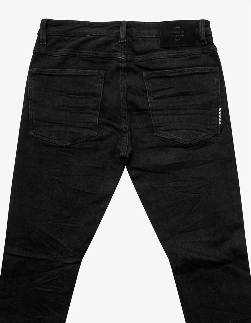 Neuw Neuw Rebel Skinny Friction Distressed Black Jeans