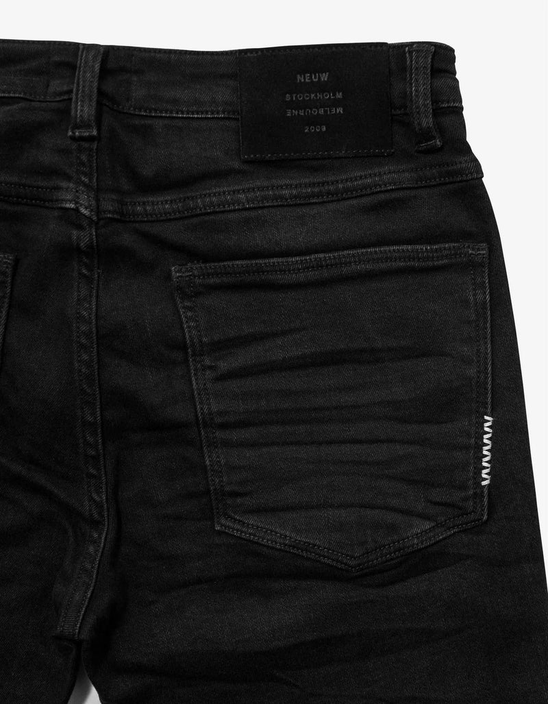 Neuw Neuw Rebel Skinny Friction Distressed Black Jeans