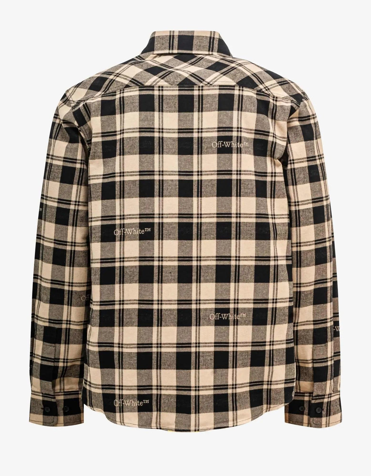 Off-White Beige & Black Check Flannel Shirt