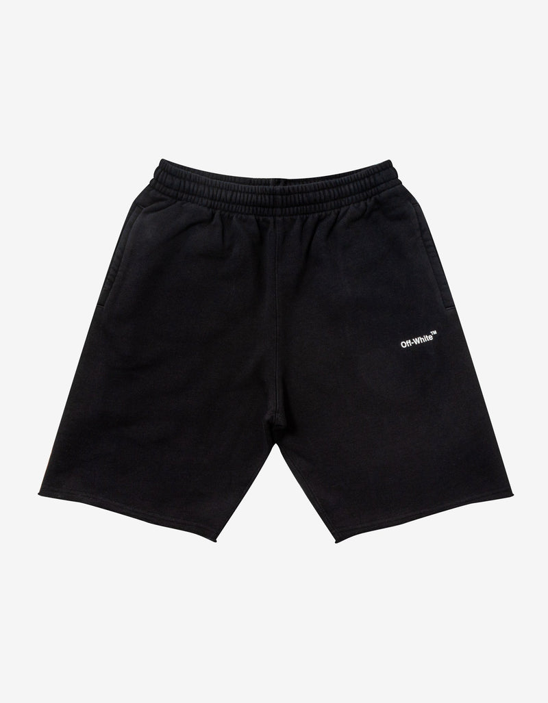 Off-White Black Diag Helvetica Sweat Shorts