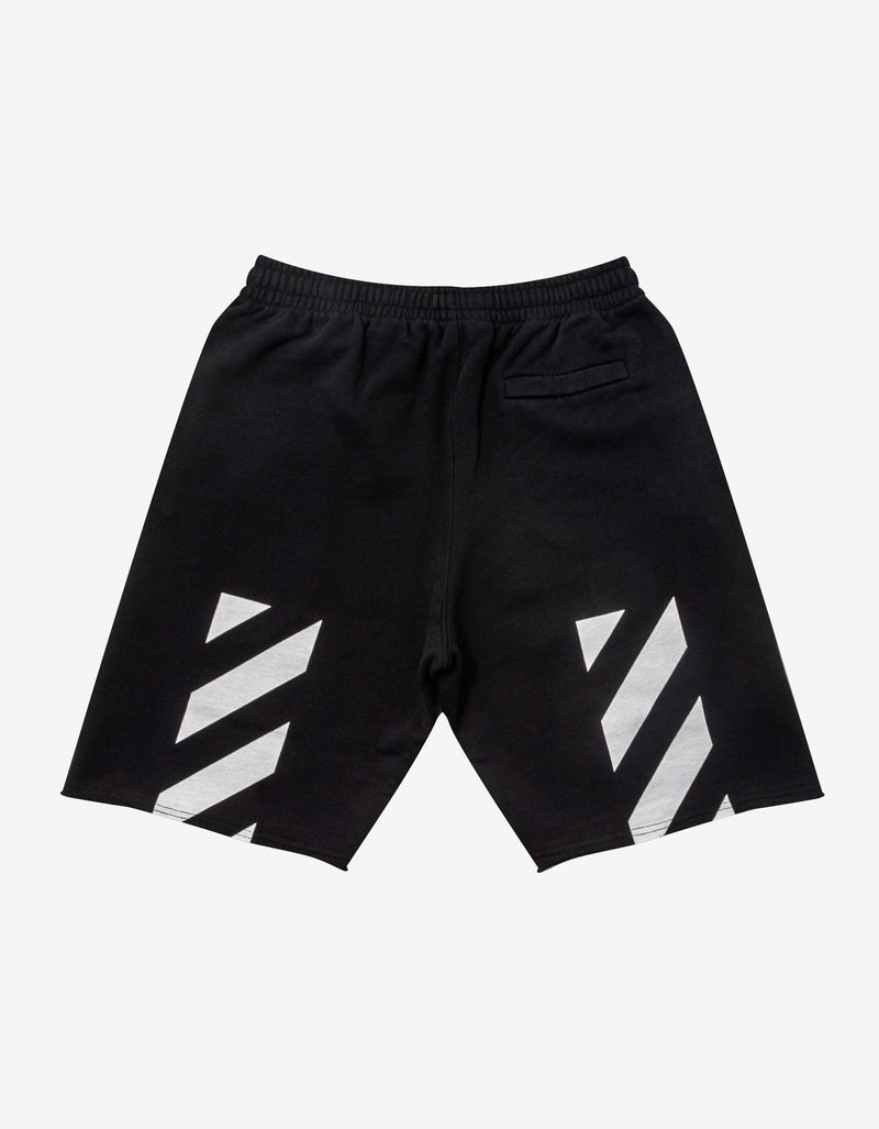 Off-White Black Diag Helvetica Sweat Shorts