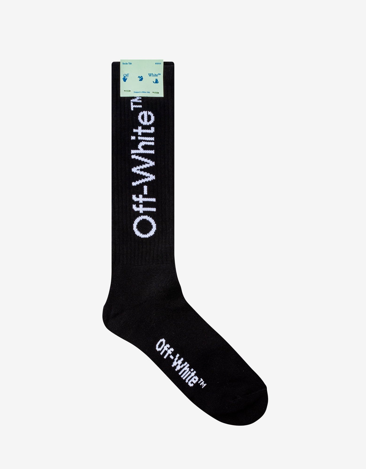 Off-White Black Diag Mid Length Socks