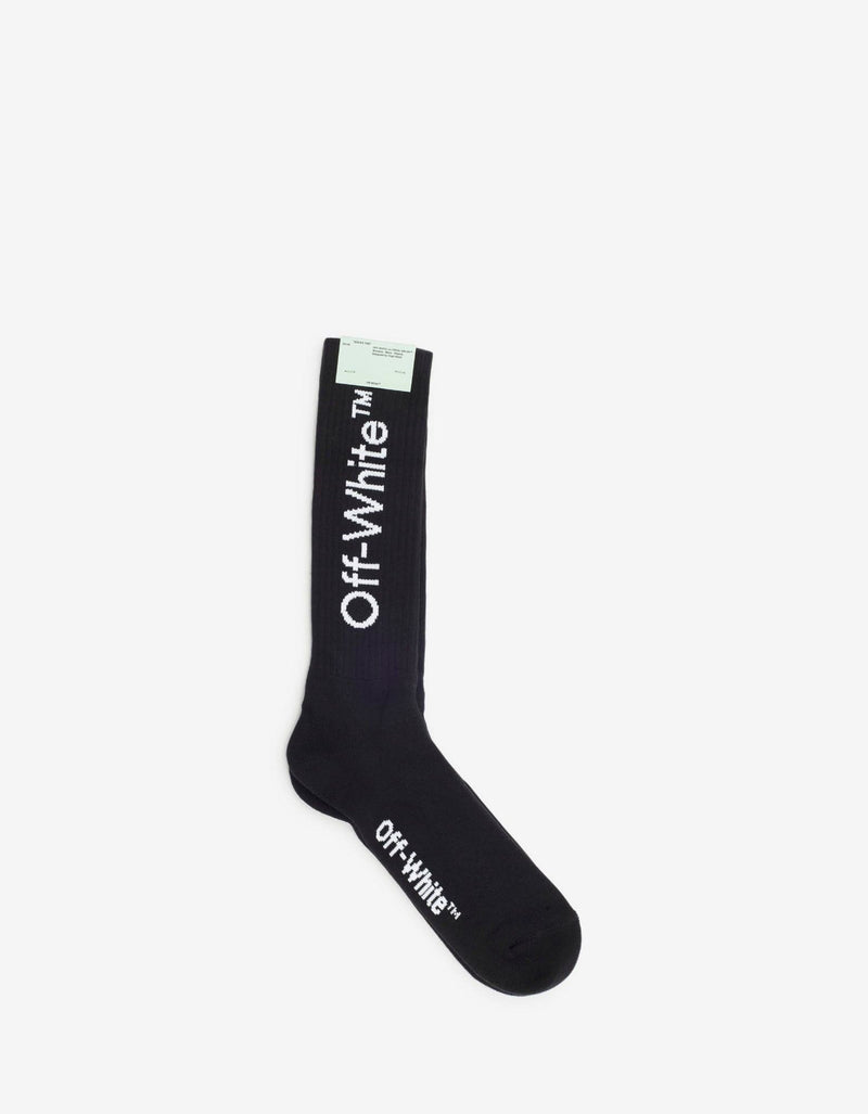 Off-White Black Diagonals Mid Length Socks