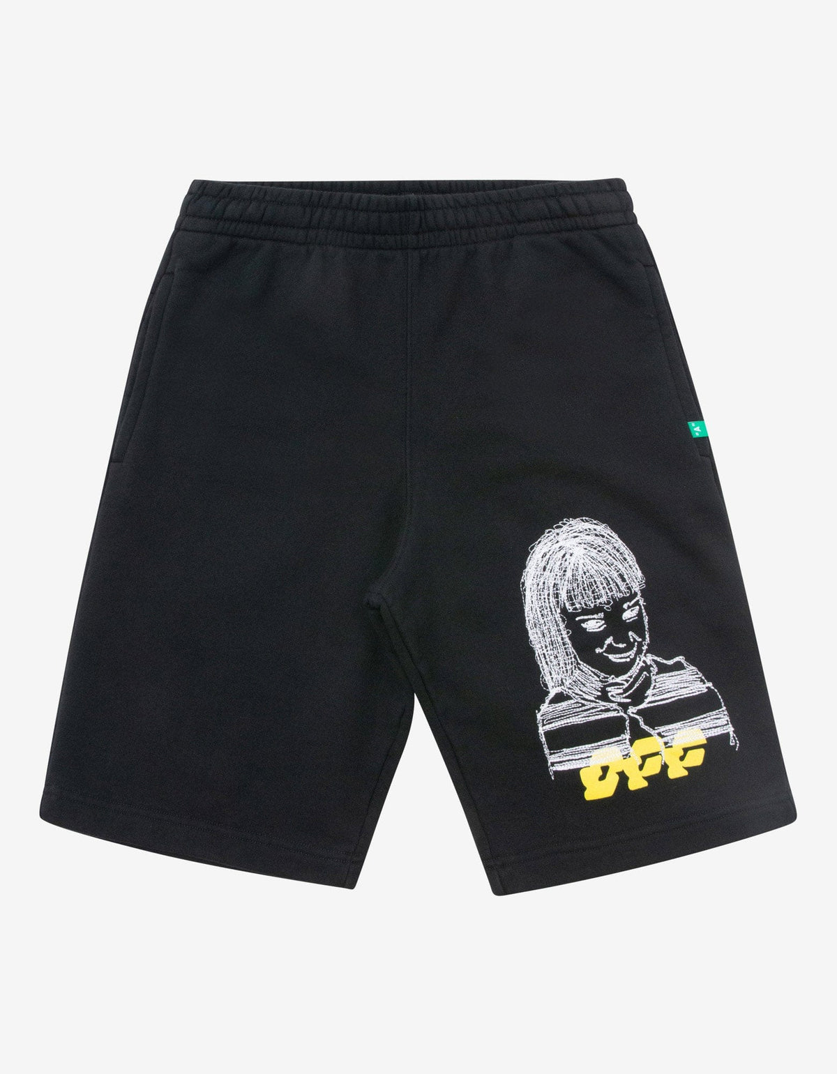 Off-White Black Disrupted Font Sweat Shorts