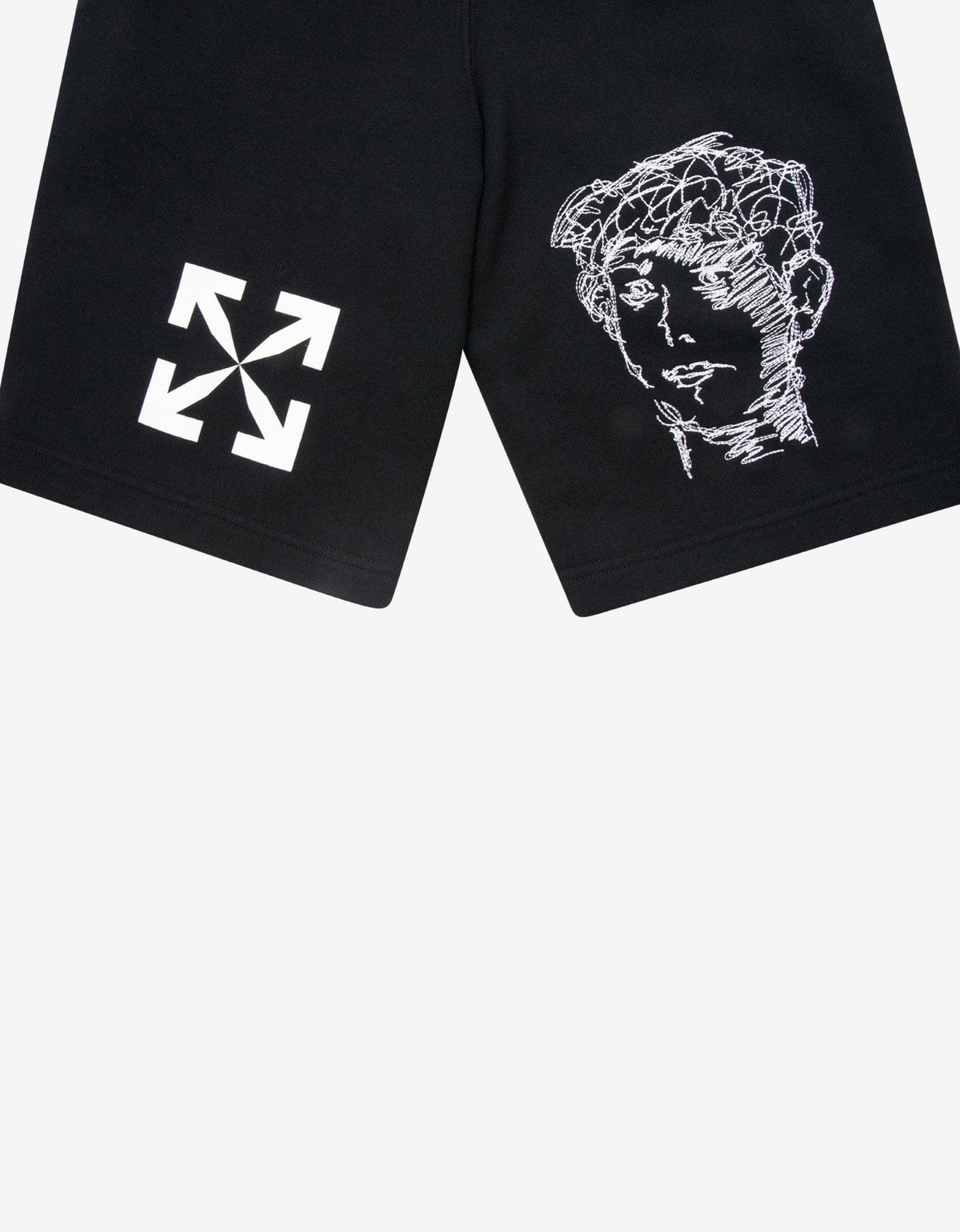 Off-White Black Disrupted Font Sweat Shorts