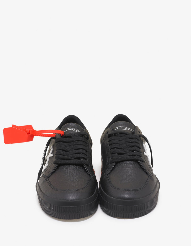 Off-White Black Grain Leather Low Vulcanized Trainers