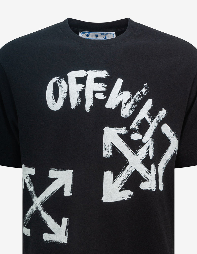 Off-White Black Paint Script Oversized Skate T-Shirt