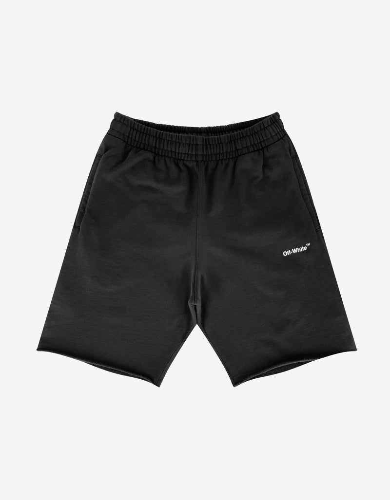 Off-White Black Wave Diag Print Sweat Shorts