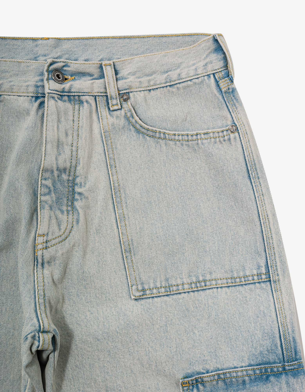 Off-White Blue Graffiti Embroidery Utility Cargo Jeans