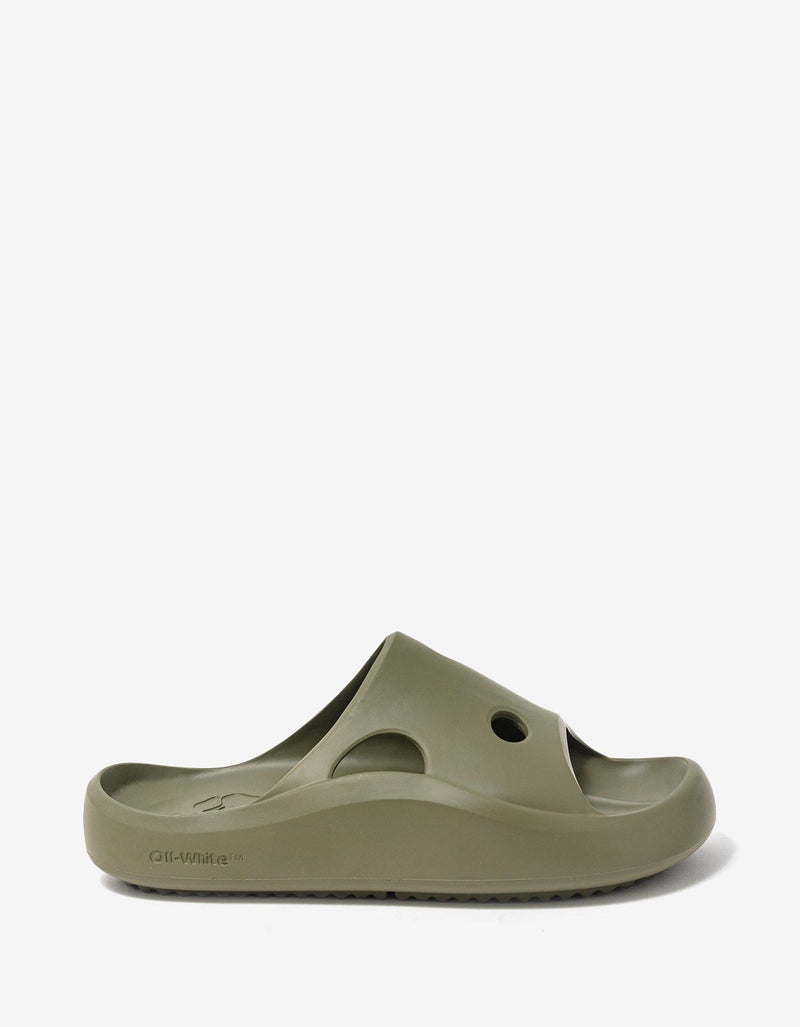 Off-White Green Meteor Padded Slider Sandals