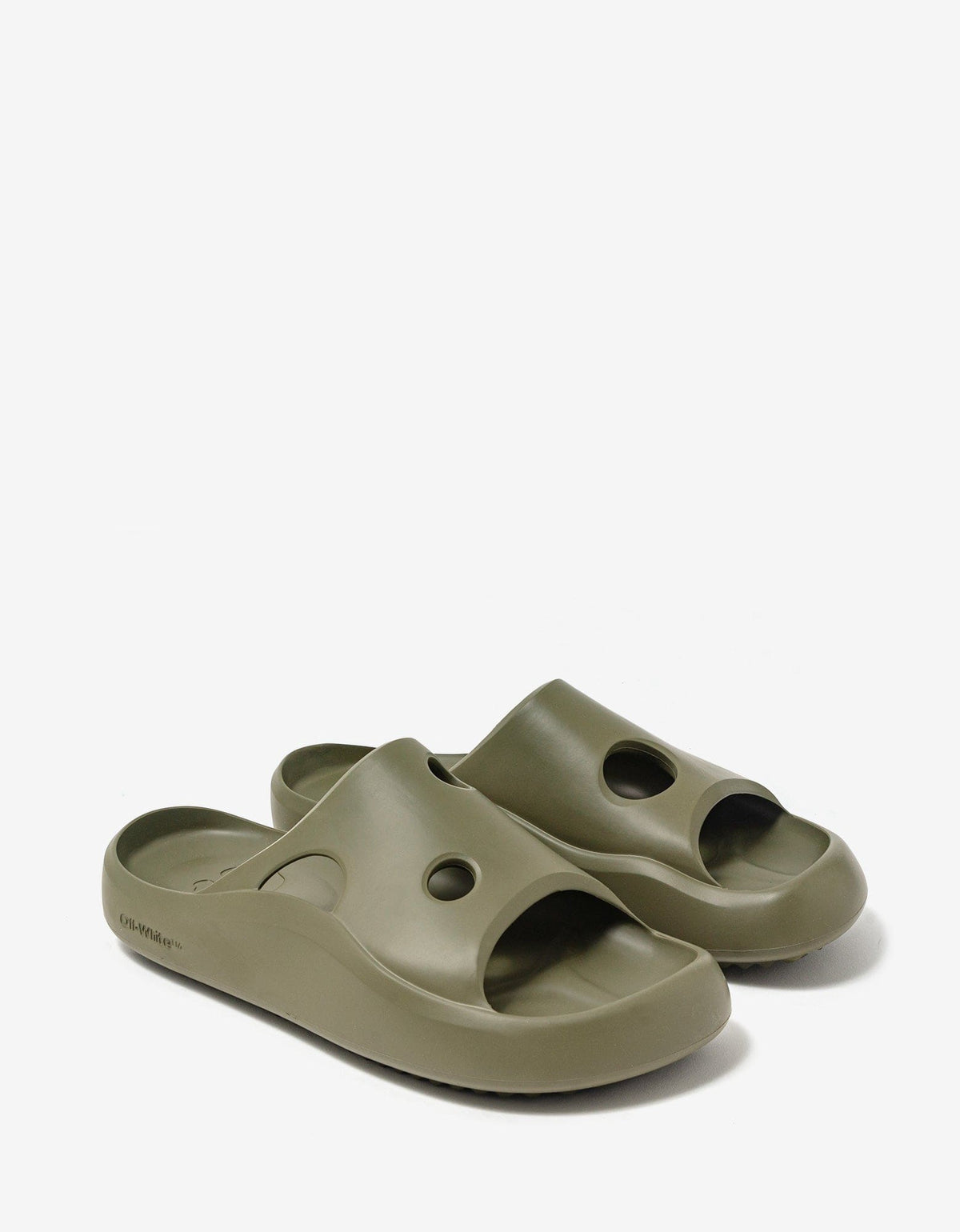 Off-White Green Meteor Padded Slider Sandals