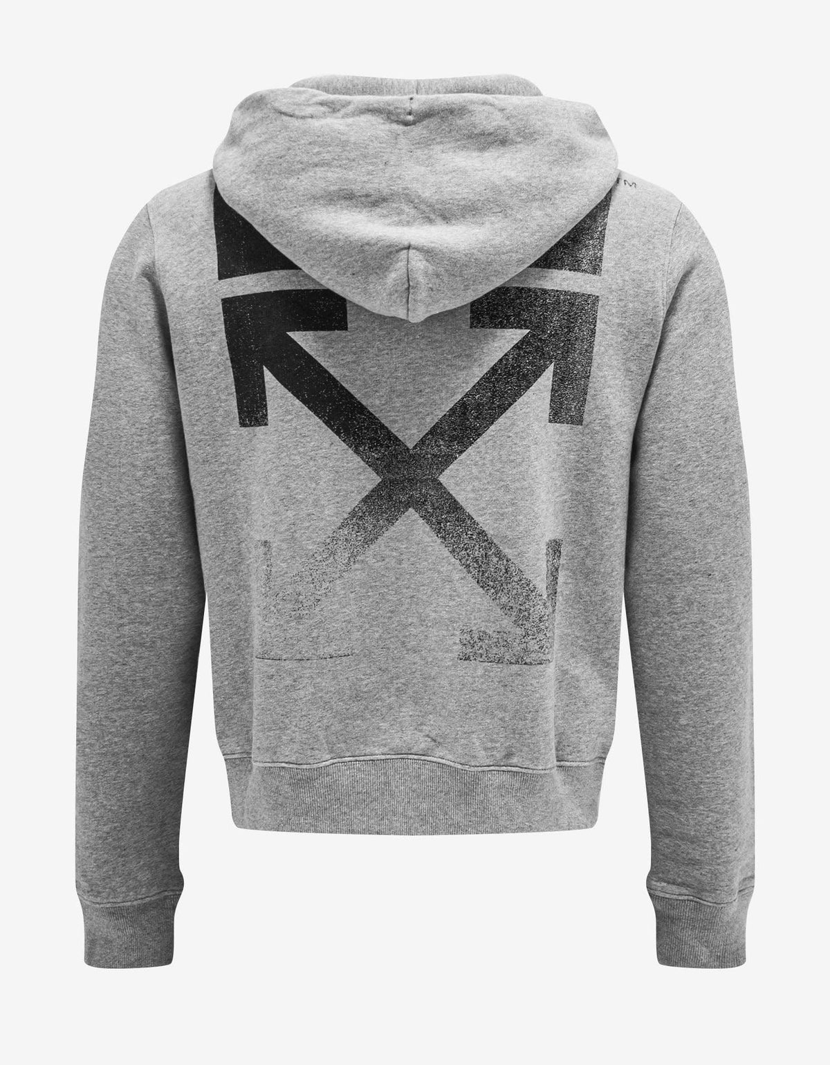 Off-White Grey Degrade Arrow Print Hoodie