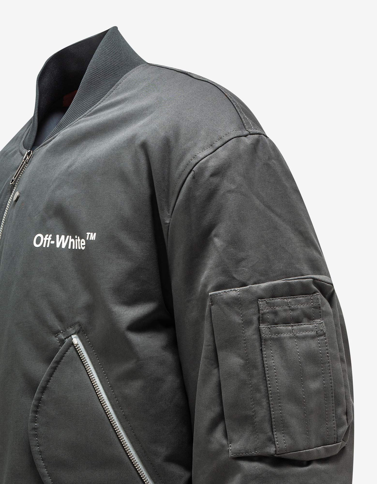 Off-White Grey Diag Tab Bomber Jacket