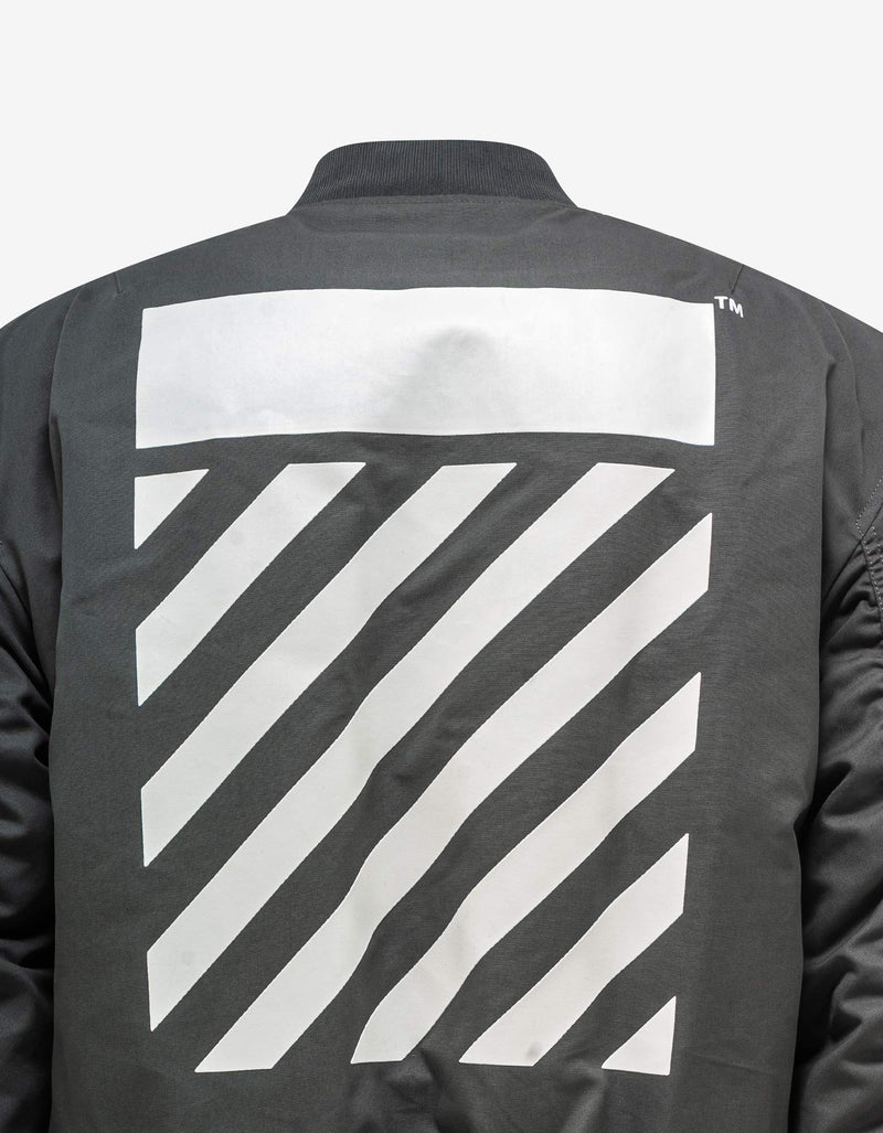 Off-White Grey Diag Tab Bomber Jacket