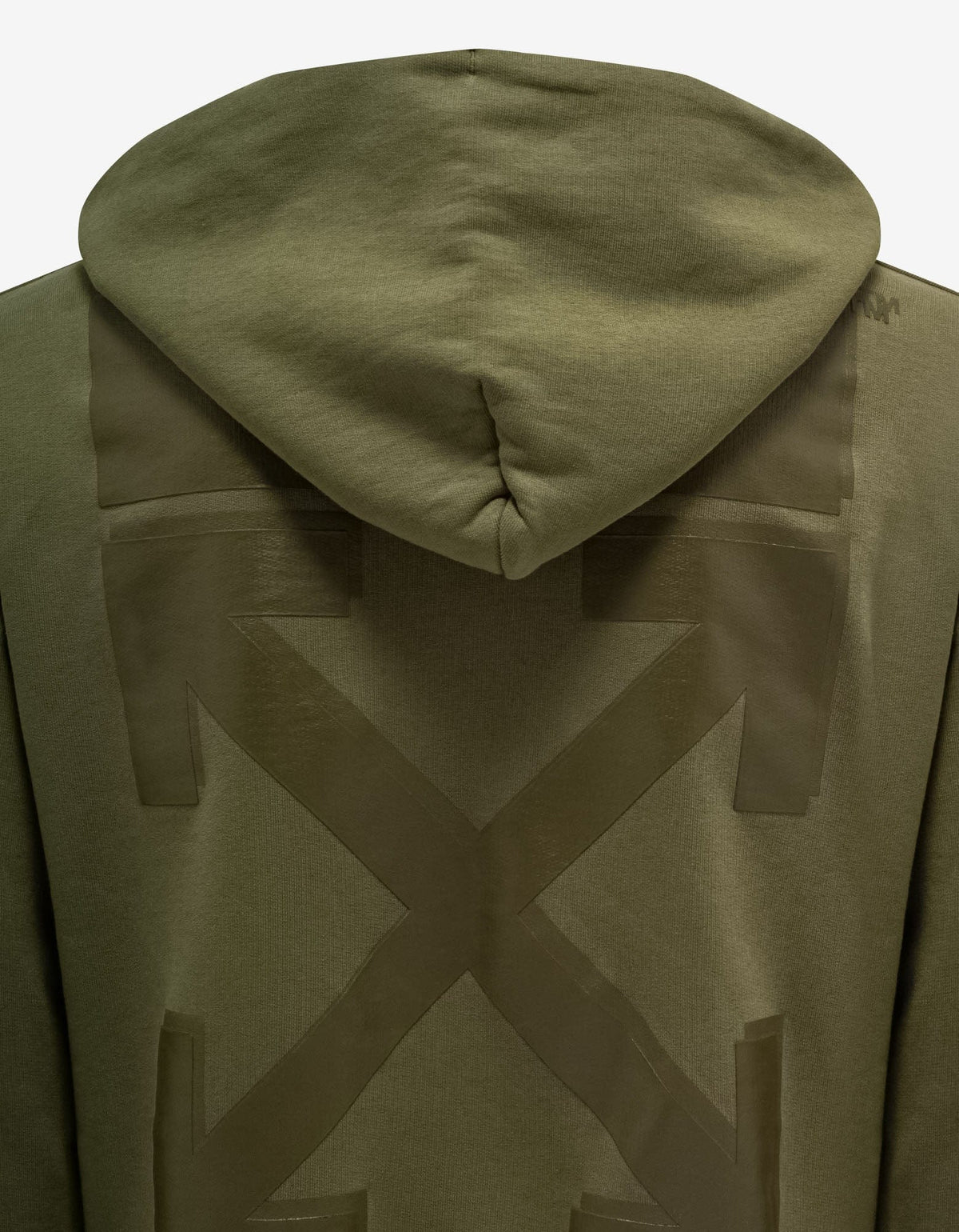 Off-White Khaki Rubber Arrow Print Hoodie