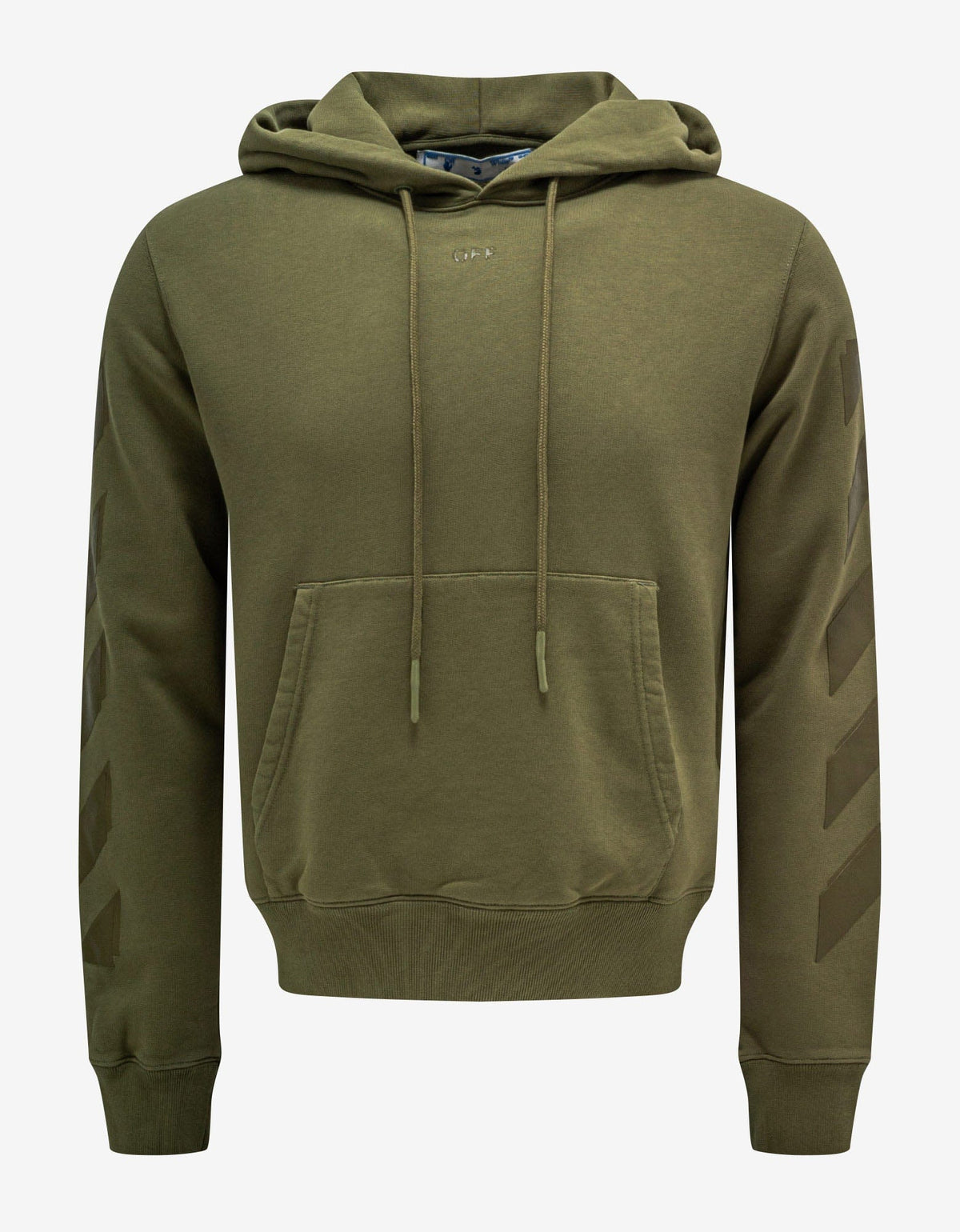 Off-White Khaki Rubber Arrow Print Hoodie