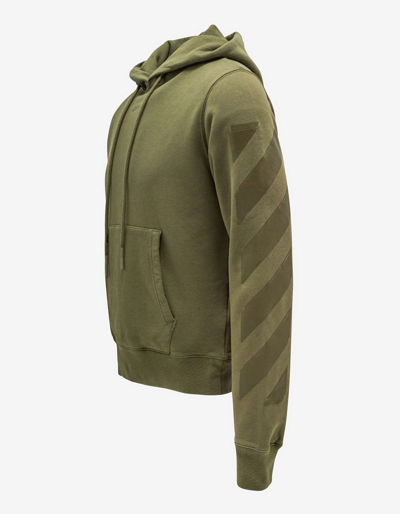 Off-White Khaki Rubber Arrow Print Hoodie