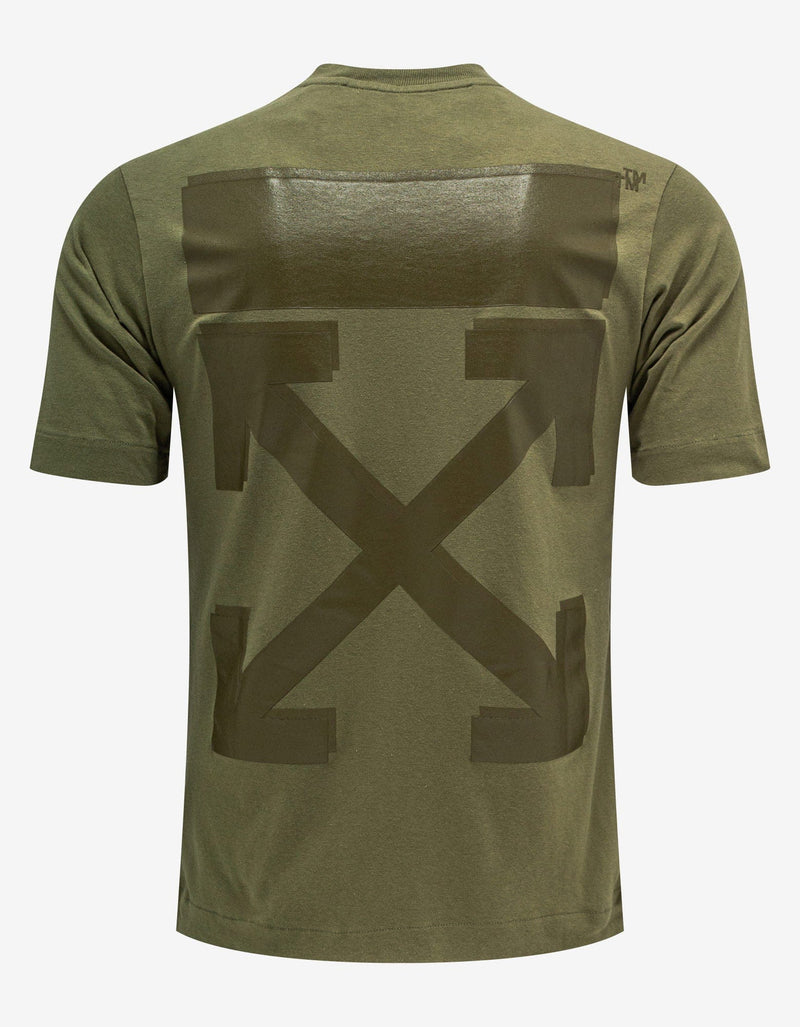 Off-White Khaki Rubber Arrow Print T-Shirt