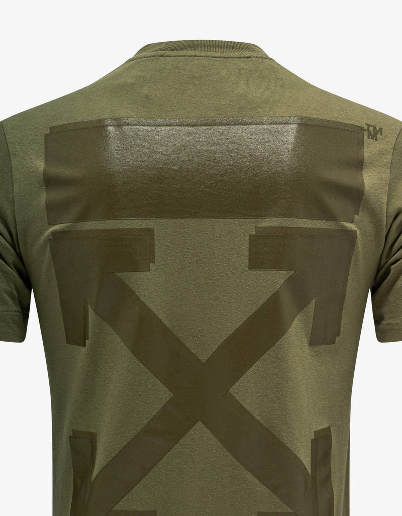 Off-White Khaki Rubber Arrow Print T-Shirt